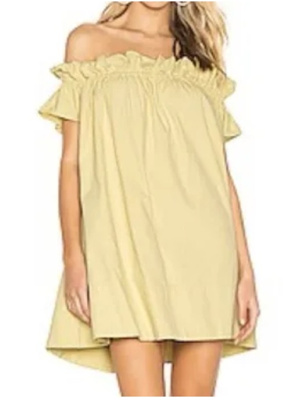 Free People SOPHIE off shoulder ruffle dress with pockets 100% cotton